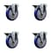 Service Caster 5'' Blue Poly Wheel Swivel Bolt Hole Caster Set with Posi Lock Brakes, 4PK SCC-BH20S514-PPUB-BLUE-PLB-4 - alternate 1